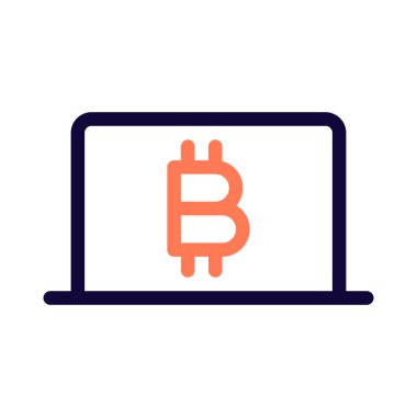 Bitcoin kripto para biriminden bir dizüstü bilgisayardaki madenciliğe