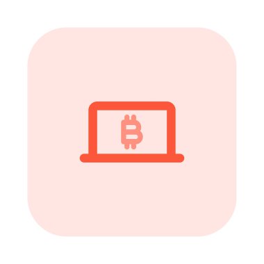 Bitcoin kripto para biriminden bir dizüstü bilgisayardaki madenciliğe