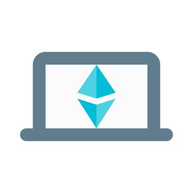 Ethereum kripto para birimi akranı bir dizüstü bilgisayarda madencilik yapıyor