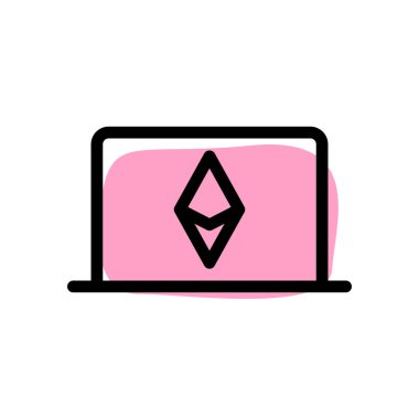 Ethereum kripto para birimi akranı bir dizüstü bilgisayarda madencilik yapıyor