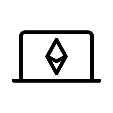 Ethereum kripto para birimi akranı bir dizüstü bilgisayarda madencilik yapıyor