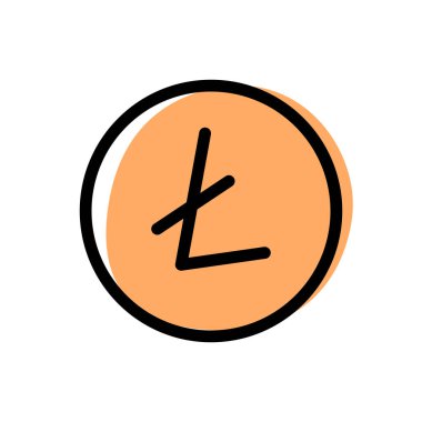 Litecoin kripto para birimi logoti beyaz bir arkaplanda izole edildi