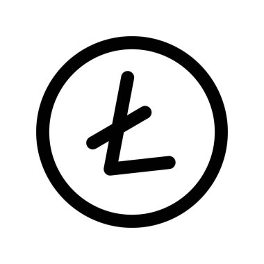 Litecoin kripto para birimi logoti beyaz bir arkaplanda izole edildi