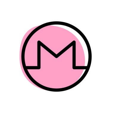 Monero dijital kripto para birimi logosu beyaz bir arkaplanda izole edildi