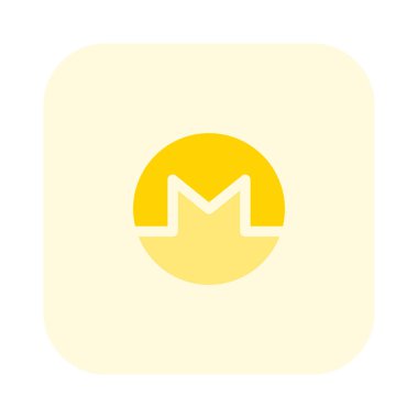 Monero dijital kripto para birimi logosu beyaz bir arkaplanda izole edildi