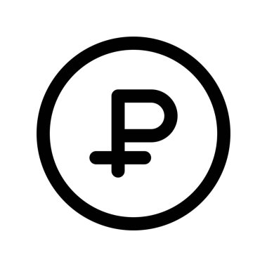 Ruble para birimi sembolü Rus kopeek parası.