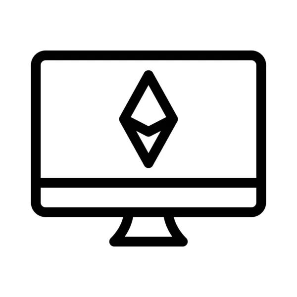 Aplicação Mineração Ethereum Desktop Para Layout Computador — Vetor de Stock