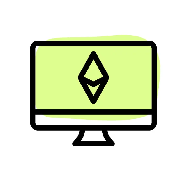 Desktop Ethereum Mining Anwendung Für Computer Layout — Stockvektor