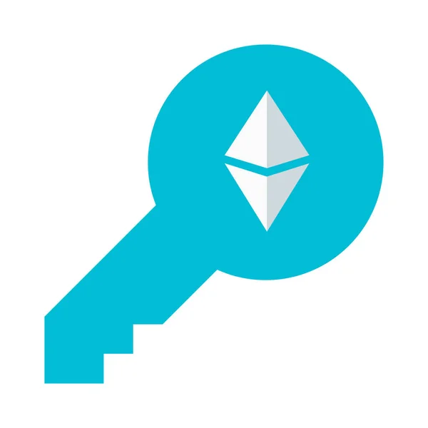 Ethereum Digital Bezpieczny Klucz Uwierzytelniania Logotyp Logowania — Wektor stockowy