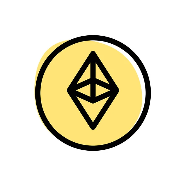Ethereum Logotipo Criptomoeda Digital Isolado Fundo Branco — Vetor de Stock