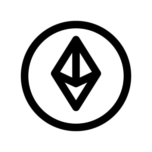 Ethereum Logotipo Criptomoeda Digital Isolado Fundo Branco — Vetor de Stock