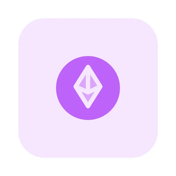 Ethereum Cyfrowe Kryptowaluta Logo Izolowane Białym Tle — Wektor stockowy