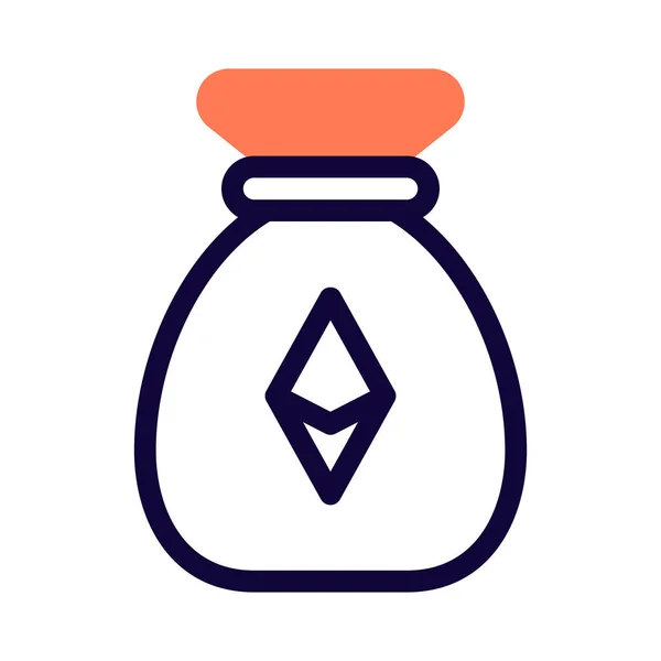 Ethereum Cashback Oferta Koncepcja Worka Logo — Wektor stockowy