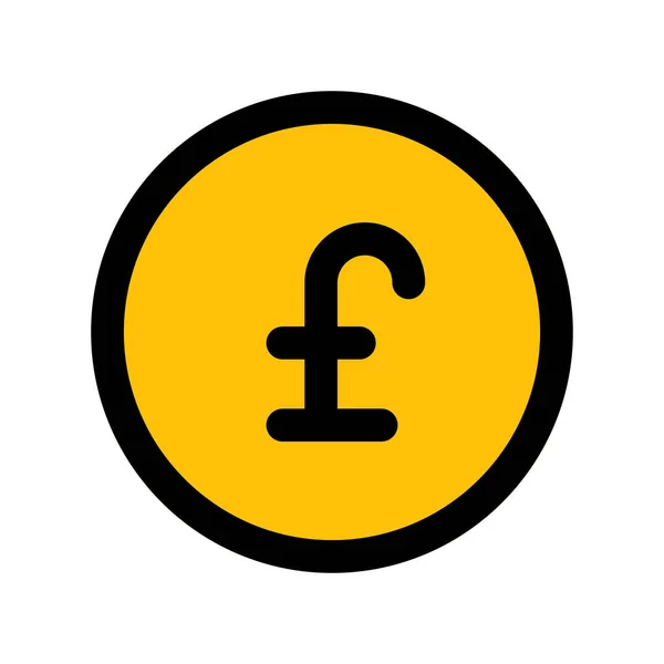 British Pound Coin Circular Shape Money Finance — Stock Vector