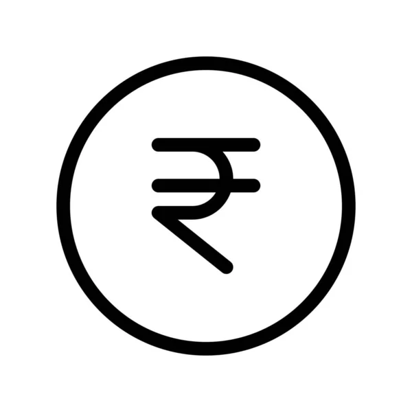 Simbolo Rupia Indiana Con Paisa Valore Dominazione Inferiore — Vettoriale Stock