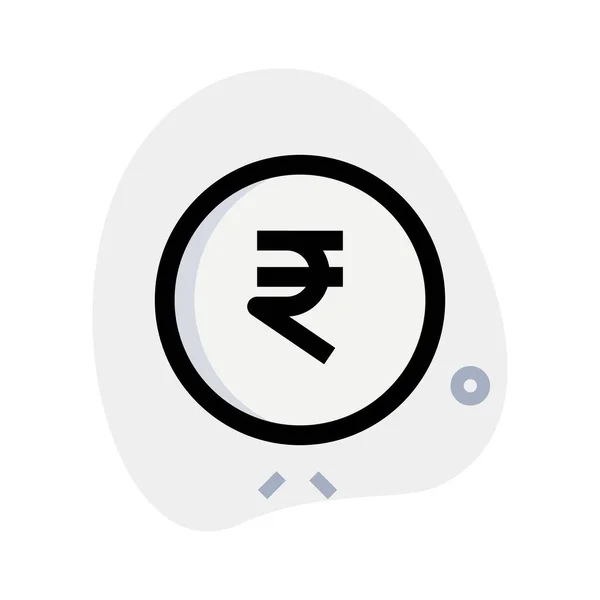 Rupia India Símbolo Con Paisa Valor Dominación Inferior — Vector de stock