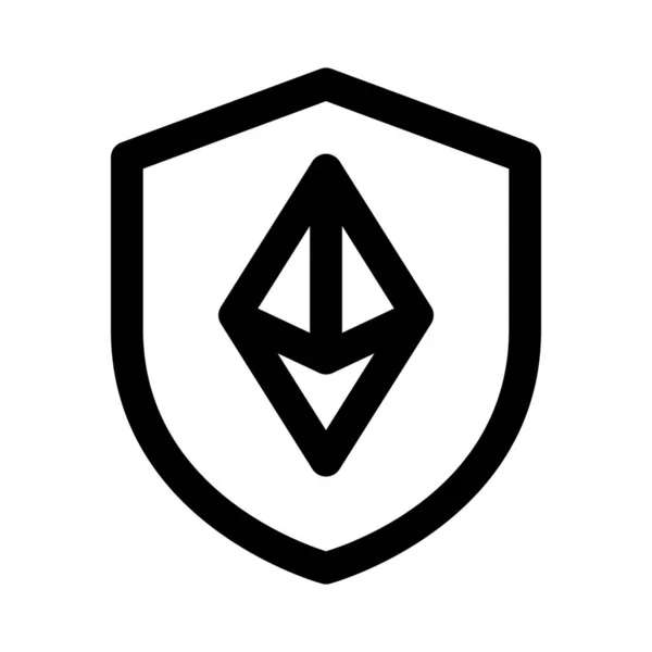 Эфириум Защитный Щит Логотип Изолирован Белом Фоне — стоковый вектор