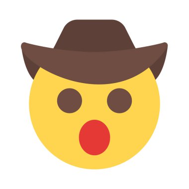 Kovboy ifadesi şapkası ve ağzı açık.