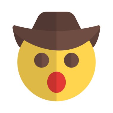 Kovboy ifadesi şapkası ve ağzı açık.