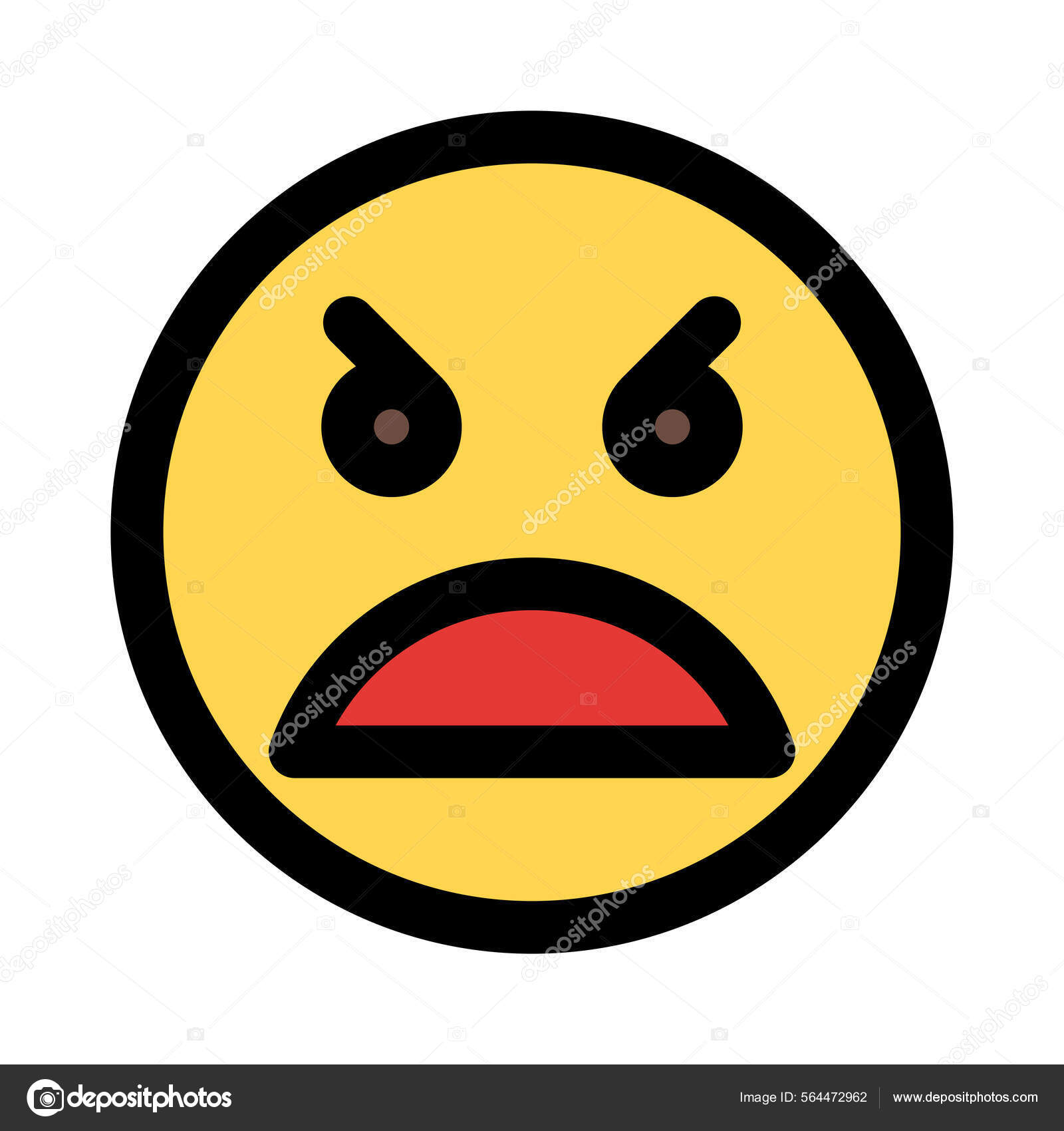 Wütend Wütendes Gesicht Emoticon Mit Sohle Auf Dem Gesicht Stock-Vektorbild  von ©get4net 564472962, image size:1600x1700