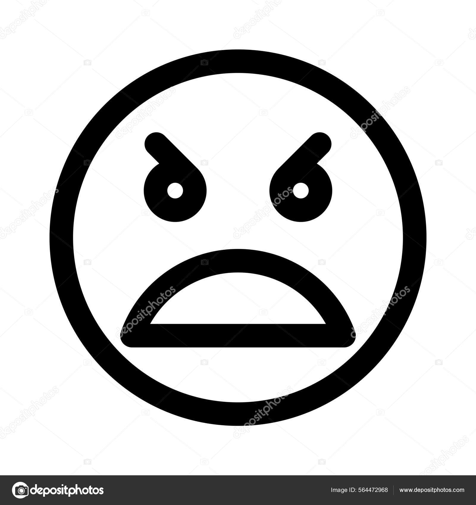 Furious Angry Face Emoticon Scowl Face Stock Vector by ©get4net 564472968