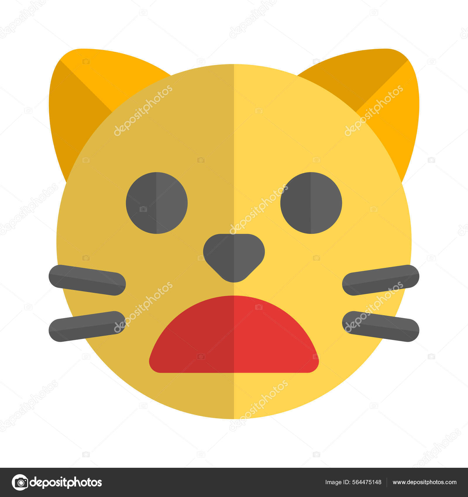 Cat Emoji Frowning Pictorial Representation Mouth Open Stock Vector by  ©get4net 564475148