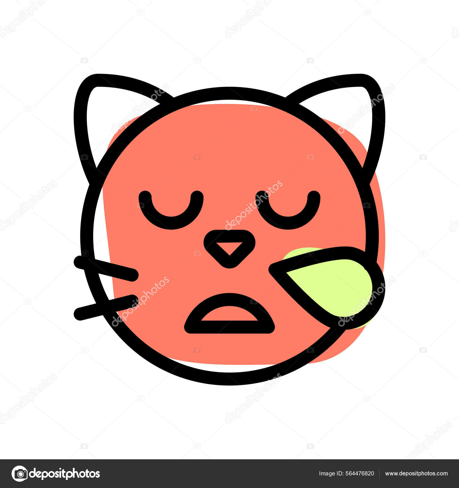 Cat Emoji Frowning Pictorial Representation Mouth Open Stock Vector by  ©get4net 564475148