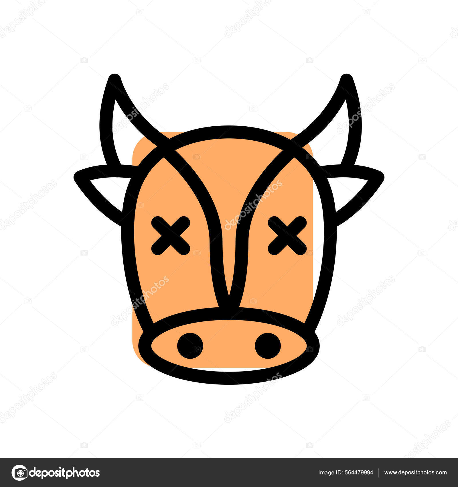 Cow Both Eyes Crossed Emoji Shared — 스톡 벡터 © 564479994