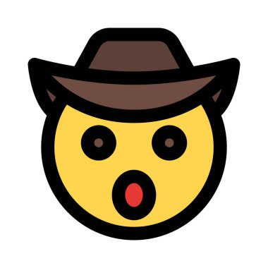 Kovboy ifadesi şapkası ve ağzı açık.