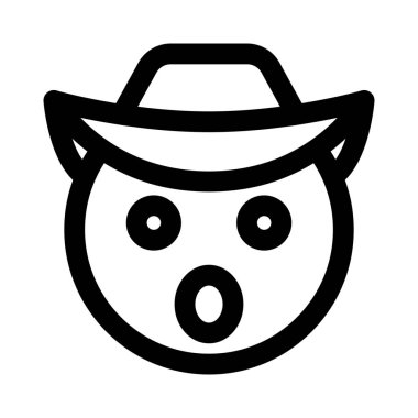 Kovboy ifadesi şapkası ve ağzı açık.