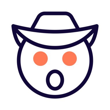 Kovboy ifadesi şapkası ve ağzı açık.