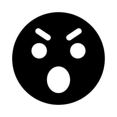 Açık ağızlı kızgın yüz ifadesi sohbet ifadesi