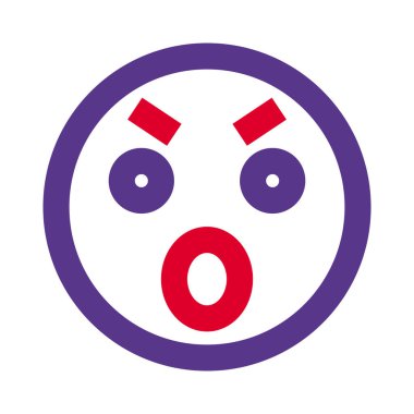 Açık ağızlı kızgın yüz ifadesi sohbet ifadesi