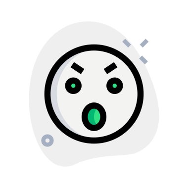 Açık ağızlı kızgın yüz ifadesi sohbet ifadesi