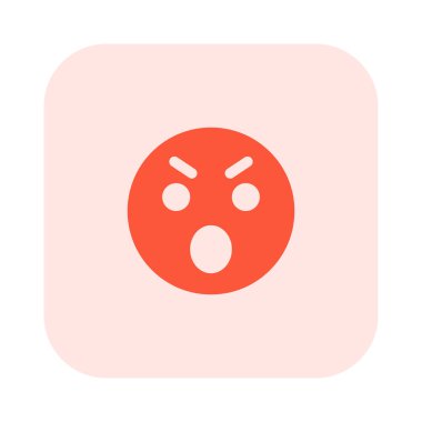 Açık ağızlı kızgın yüz ifadesi sohbet ifadesi