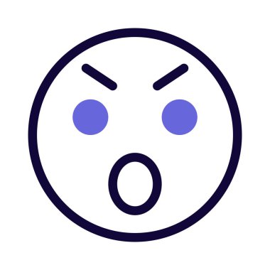 Açık ağızlı kızgın yüz ifadesi sohbet ifadesi