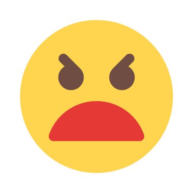 Öfkeli surat ifadesi ve kaşları çatık..