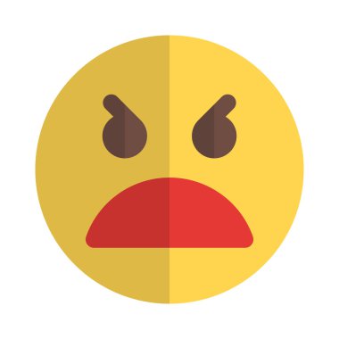 Öfkeli surat ifadesi ve kaşları çatık..