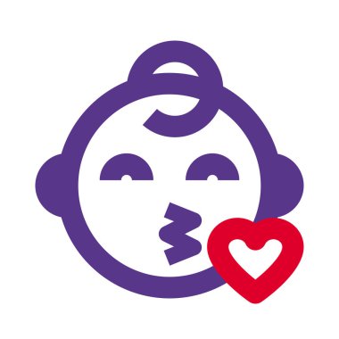 bebek sohbet etmek için öpücük emojisi üflüyor.
