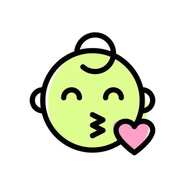 bebek sohbet etmek için öpücük emojisi üflüyor.