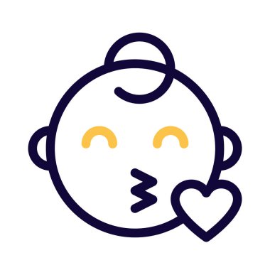 bebek sohbet etmek için öpücük emojisi üflüyor.