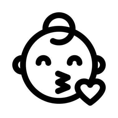 bebek sohbet etmek için öpücük emojisi üflüyor.