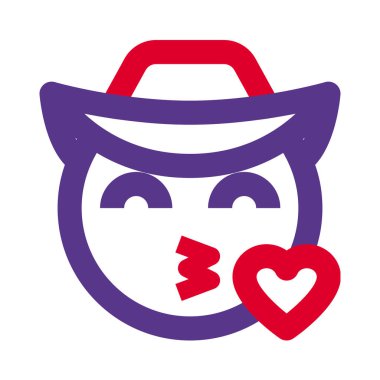 Kovboy şapkalı bebek kalpten öpücük yolluyor.