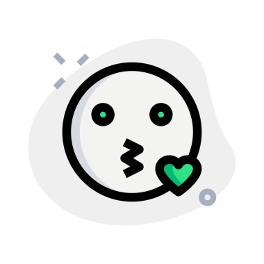 Sevimli yüz ifadesi ve kalp çarpıcı bir öpücük.