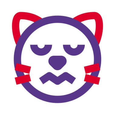 Gözleri kapalı üzgün kedi şaşırmış emoji