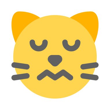 Gözleri kapalı üzgün kedi şaşırmış emoji