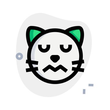 Gözleri kapalı üzgün kedi şaşırmış emoji