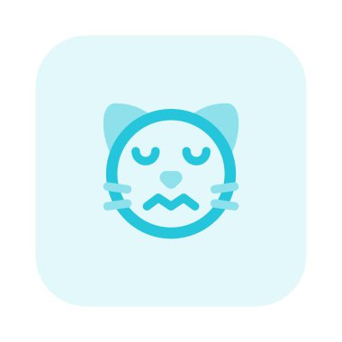 Gözleri kapalı üzgün kedi şaşırmış emoji