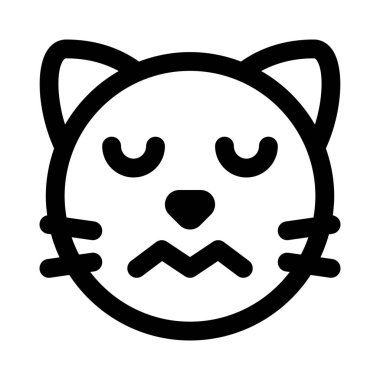 Gözleri kapalı üzgün kedi şaşırmış emoji