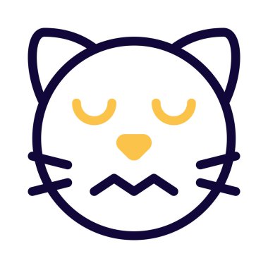 Gözleri kapalı üzgün kedi şaşırmış emoji